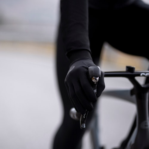 schwarze Langfinger-Fahrradhandschuhe