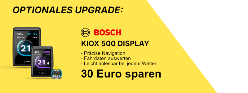 optionales Upgrade mit Nachlass auf das Bosch Kiox 500 Display
