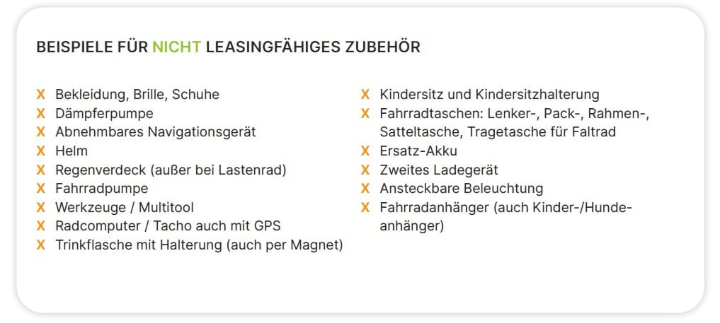 mein-dienstrad.de nicht leasingfähiges Zubehör