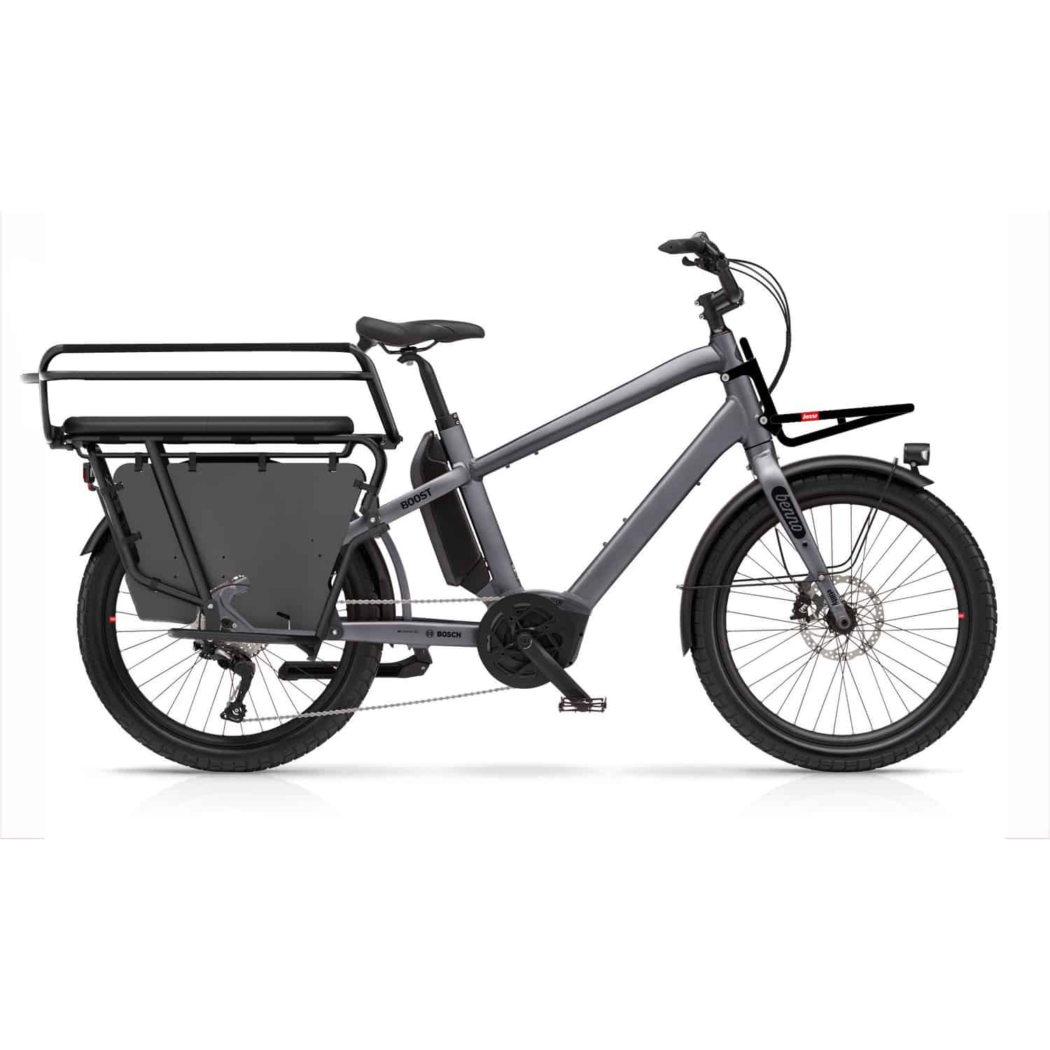 Benno Bikes Boost Performance Family Spezial E-Bike Lastenrad 24" Herren grau