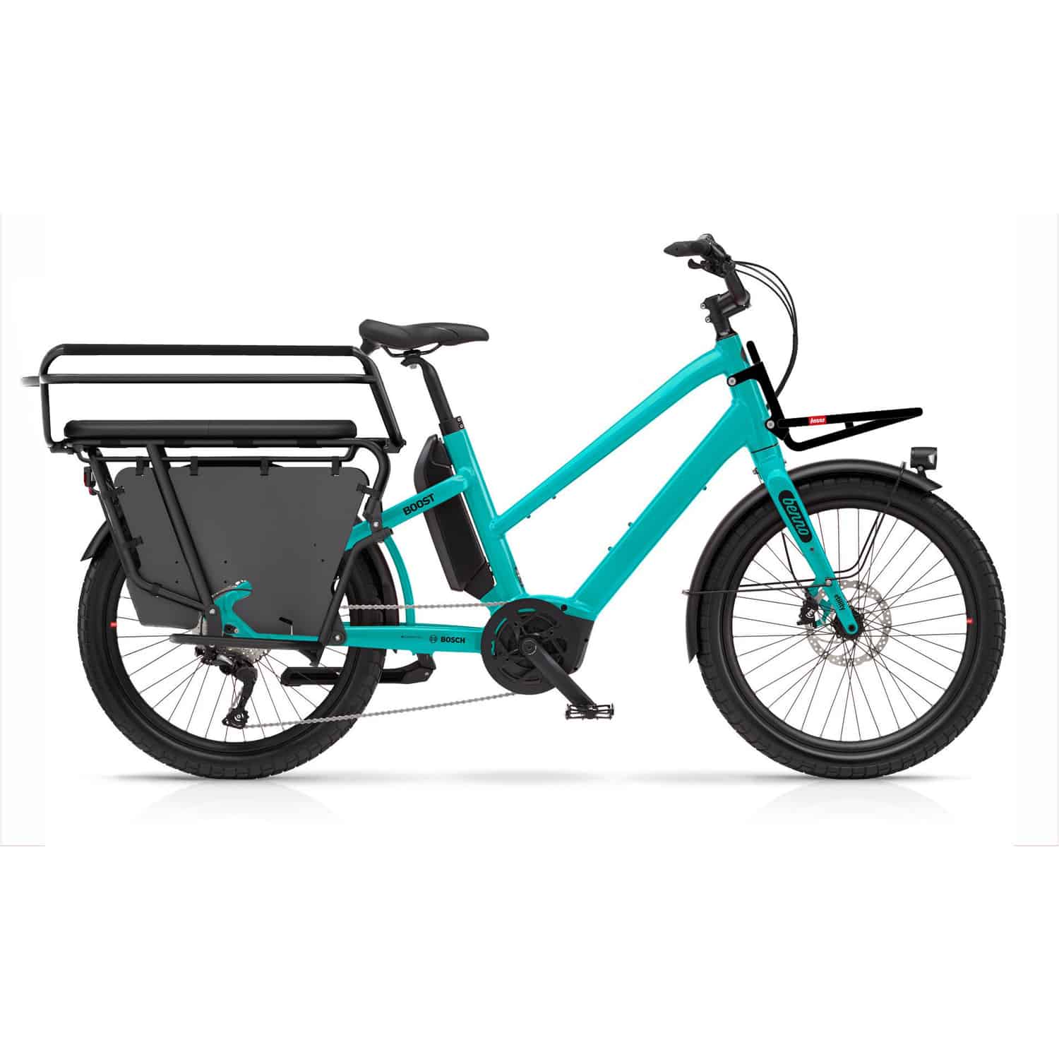 Benno Bikes Boost Performance Family Spezial E-Bike Lastenrad 24" Tiefeinsteiger türkis