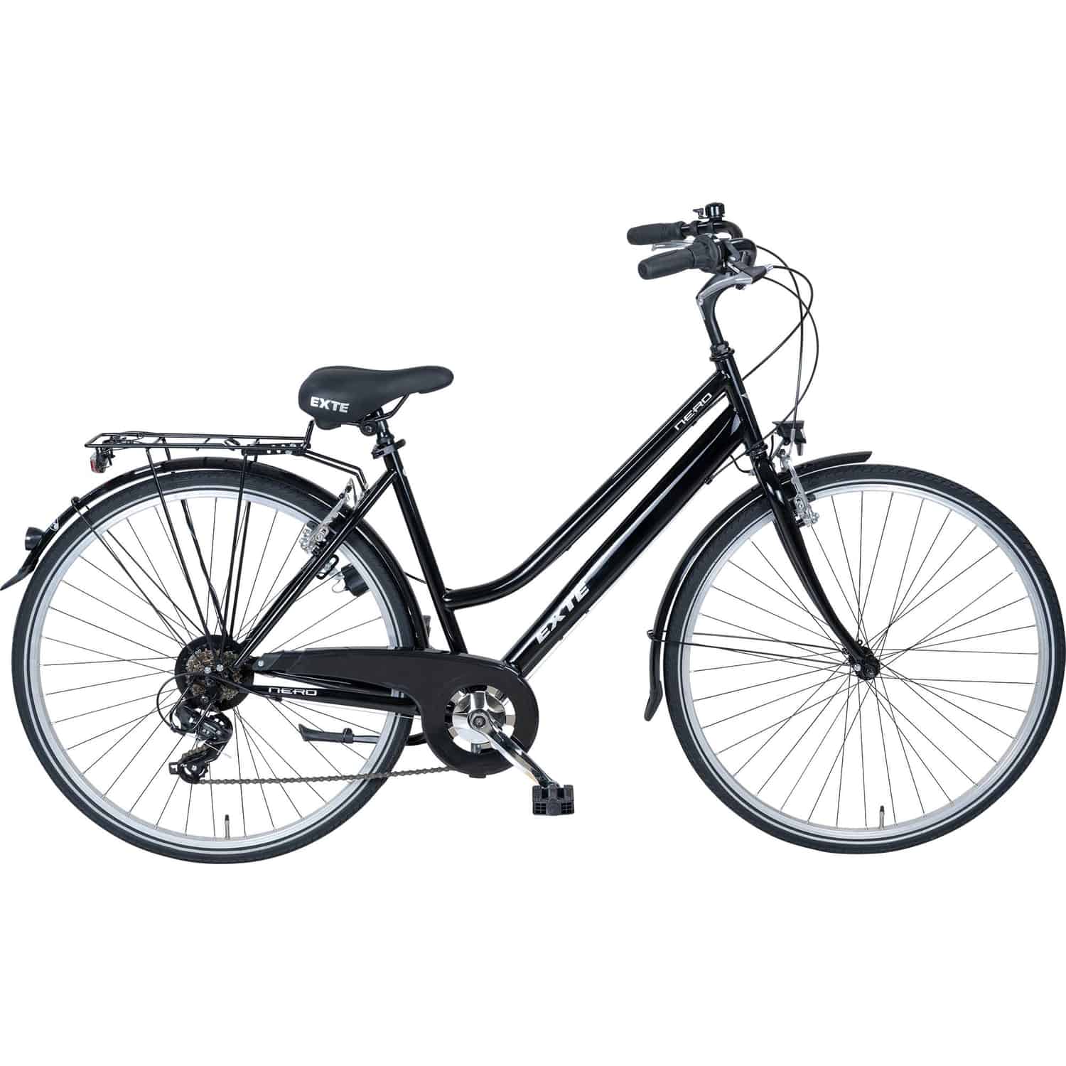 EXTE Nero City Bike Tiefeinsteiger 28" schwarz