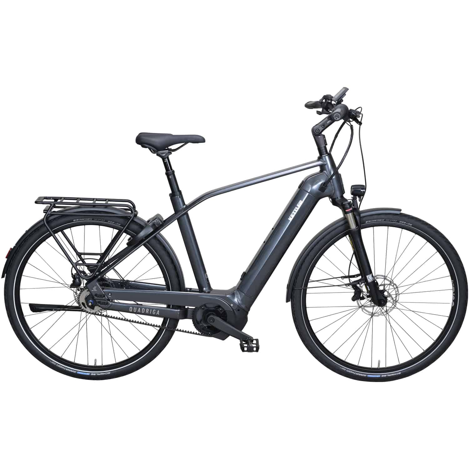 Kettler Quadriga CX5 HD Benelux Belt FL E-Bike Trekkingrad Herren 28" grau