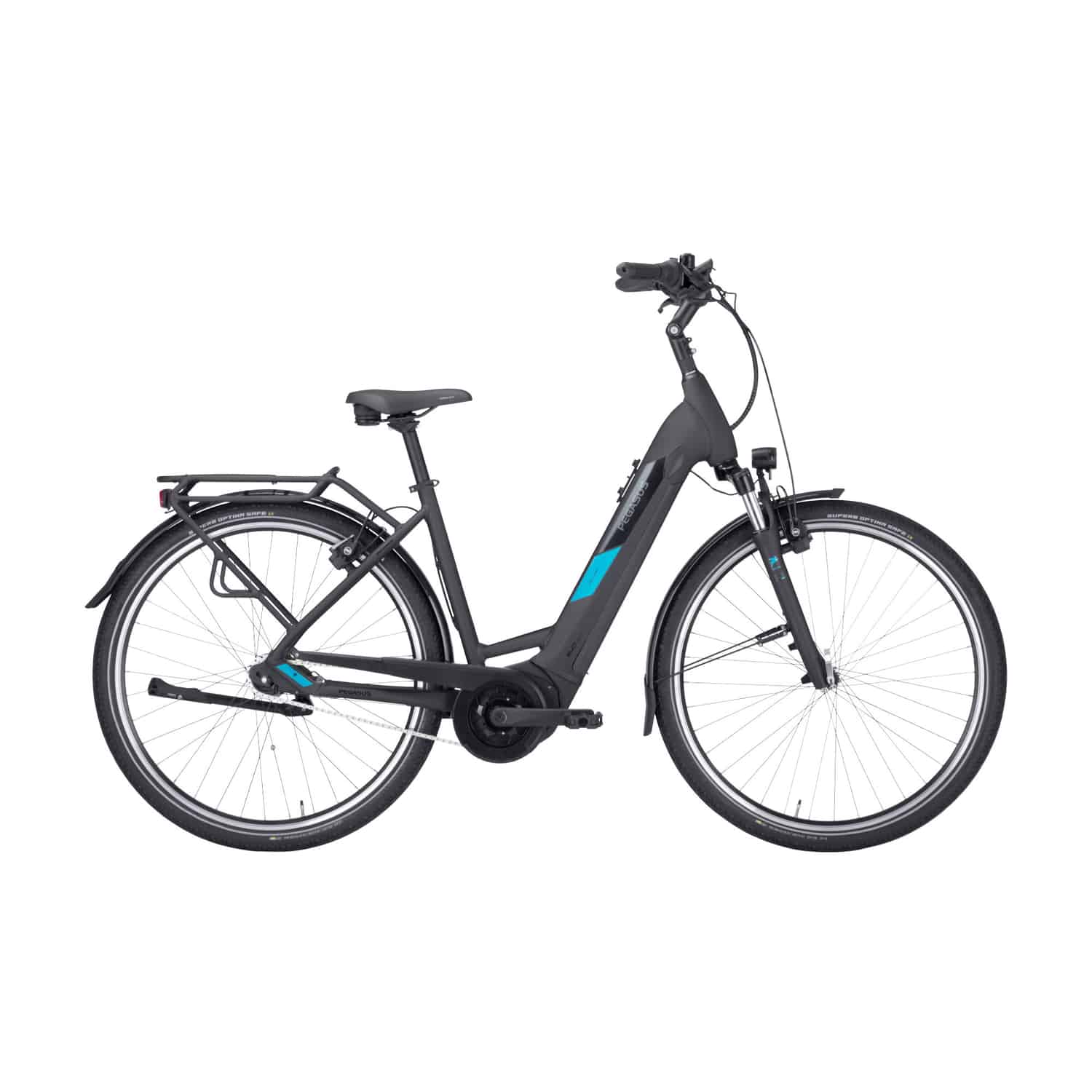 Pegasus Solero Evo 7R Plus E-Bike City Bike Tiefeinsteiger 28" schwarz 45 cm