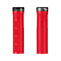 Deity Knuckleduster Lock-On Fahrradgriffe rot