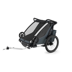 Thule Chariot Cross 2 double Fahrradanhänger Kinder grau
