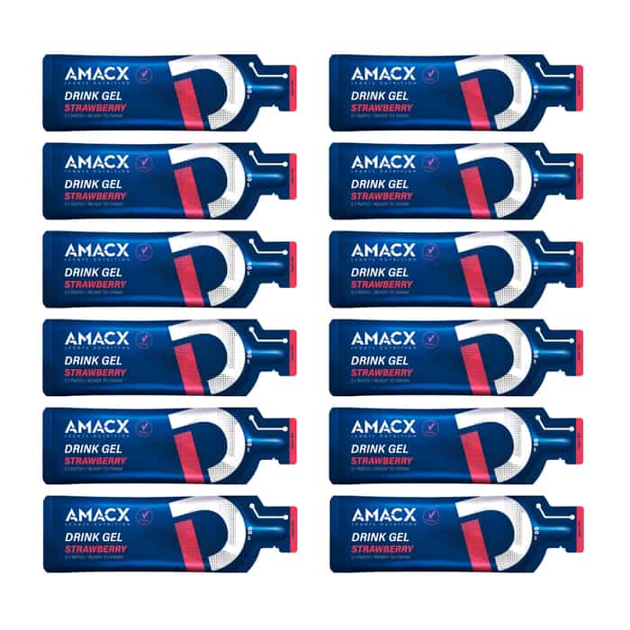 AMACX Drink Gel Energy Gel Box 12 x 60 ml Erdbeere