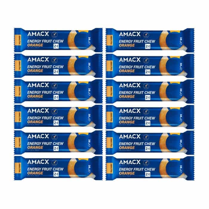AMACX Energy Fruit Chew Energieriegel Box 12 x 32 g Orange