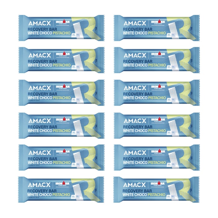 AMACX Recovery Bar Protein Riegel Box 12 x 55 g Weiße Schoko - Pistazie