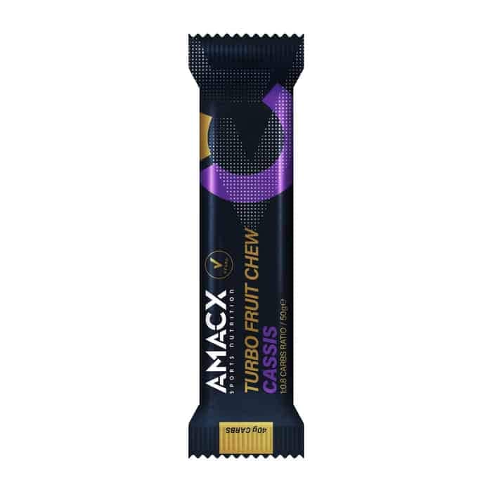 AMACX Turbo Fruit Chew Energieriegel 50 g Cassis (Schwarze Johannisbeere)