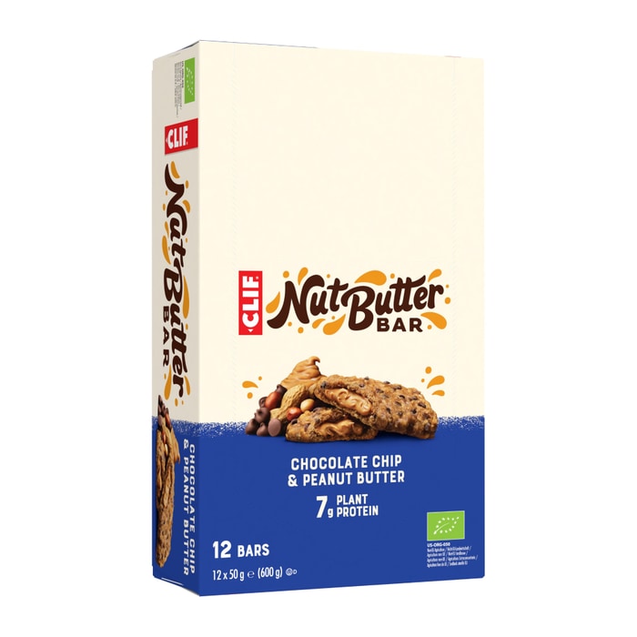 Clif Bar Nut Butter Filled Energieriegel Box (12 x 50 g) Schokochips-Erdnussbutter