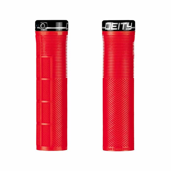 Deity Knuckleduster Lock-On Fahrradgriffe rot