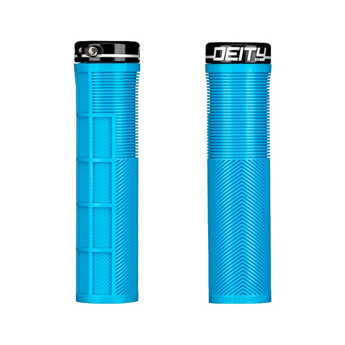 Deity Knuckleduster Lock-On Fahrradgriffe blau