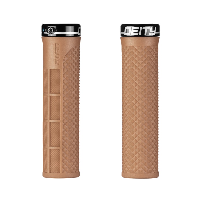 Deity Lockjaw Lock-On Fahrradgriffe beige