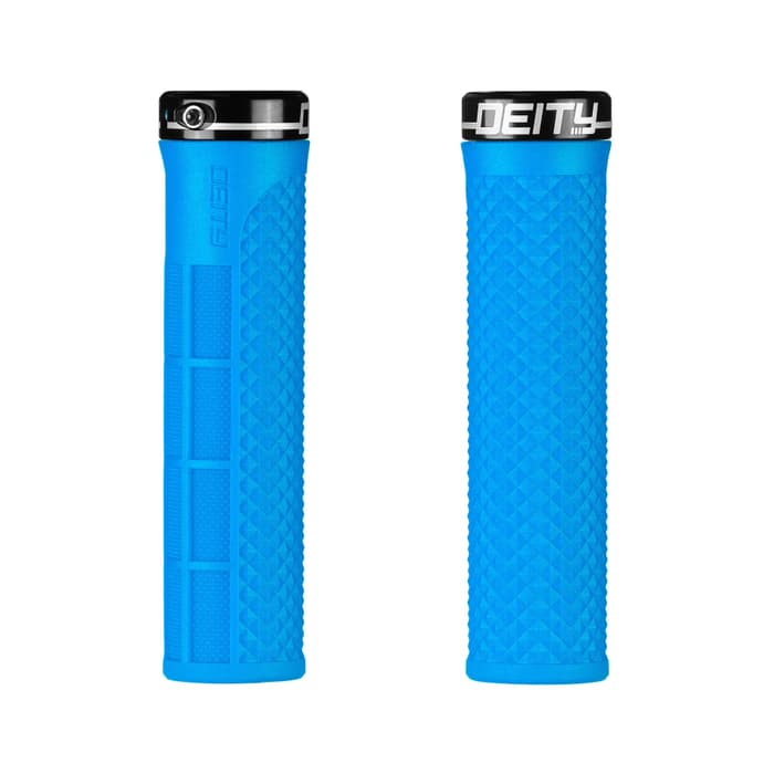 Deity Lockjaw Lock-On Fahrradgriffe blau