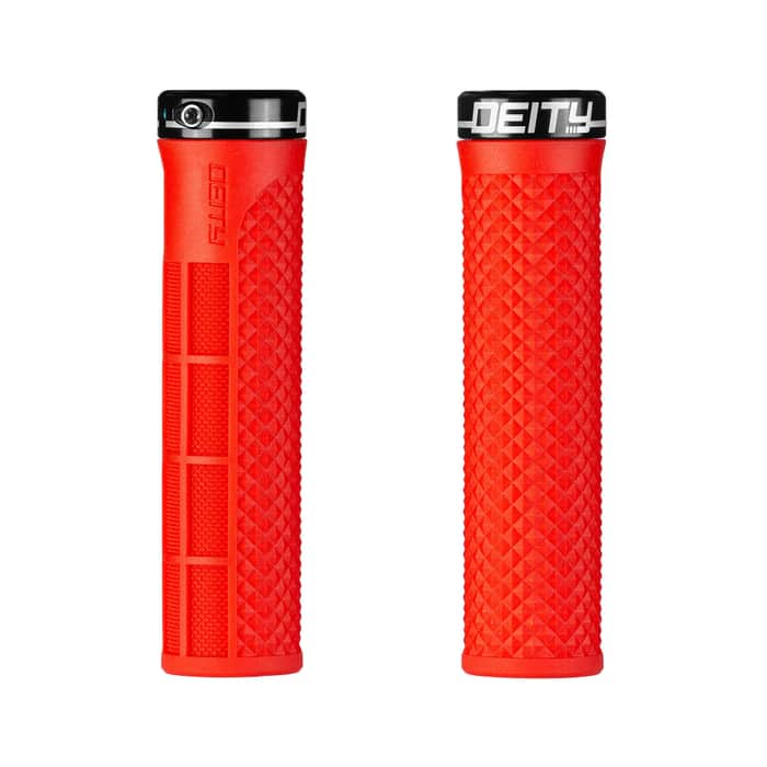 Deity Lockjaw Lock-On Fahrradgriffe rot