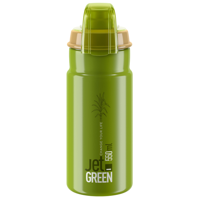 Elite Jet Green Plus Bio-Fahrrad-Trinkflasche (550 ml) Grün