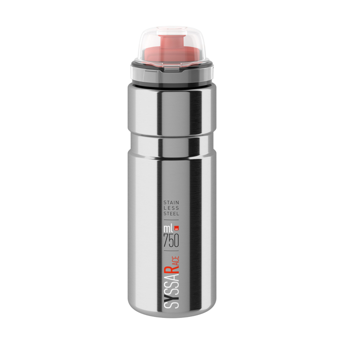 Elite Syssa 750 ml Edelstahl Fahrrad Trinkflasche silber