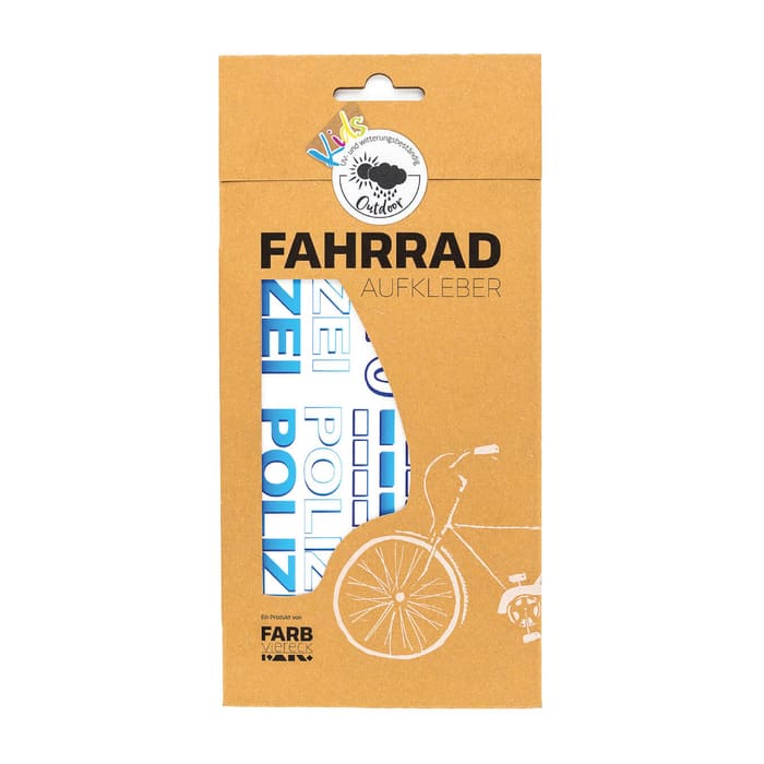 Farbviereck Fahrradaufkleber Polizei