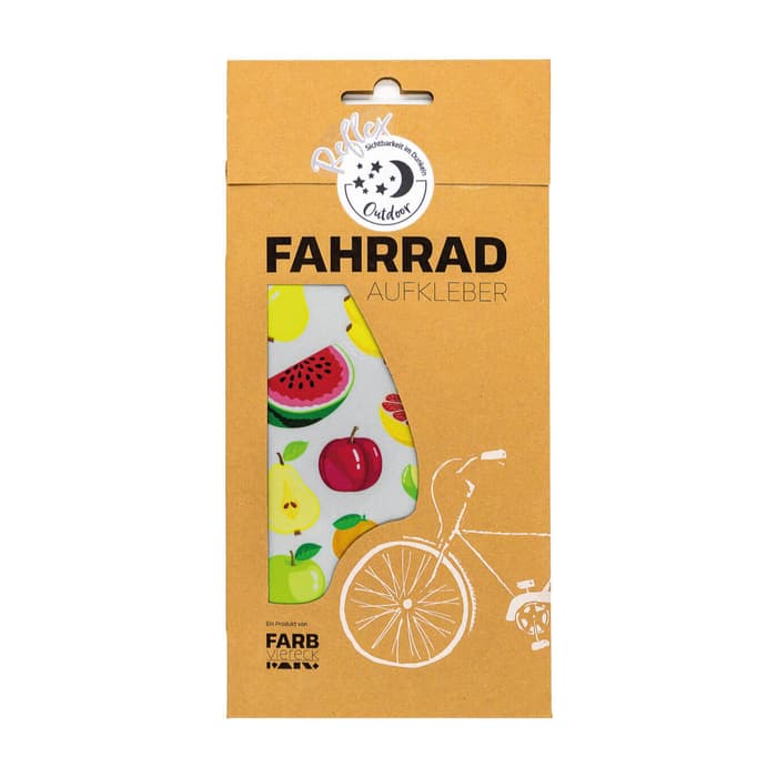 Farbviereck Fahrradaufkleber Reflex Obst