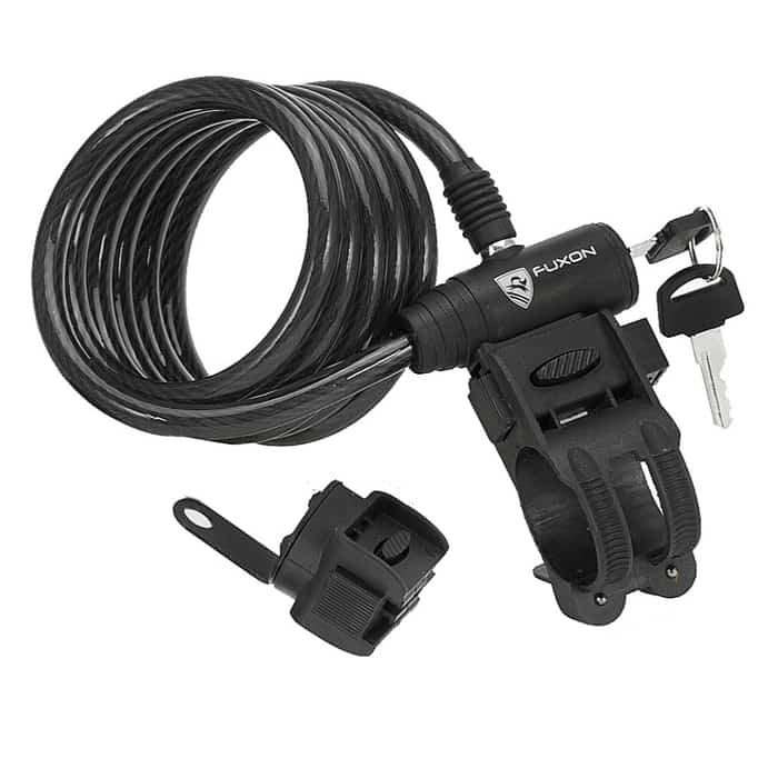 Fuxon Spiralkabelschloss inkl. Rahmenhalterung