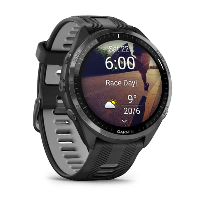 Garmin Forerunner 965 GPS Triathlon Multisportuhr Schwarz / Carbongrau