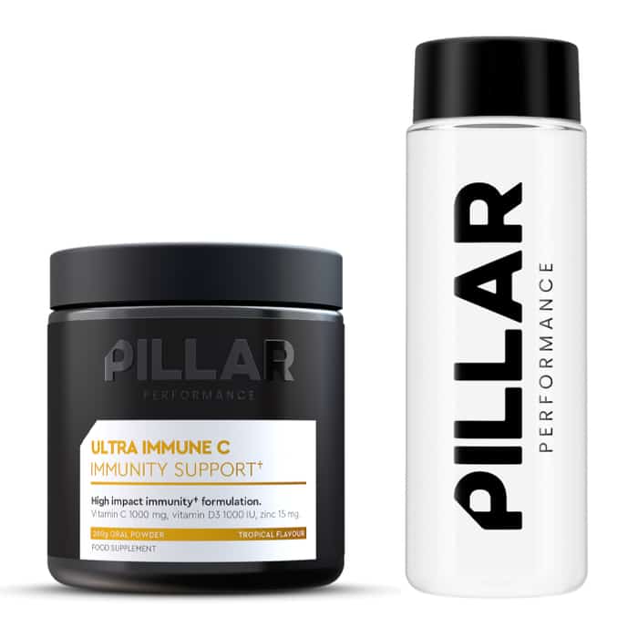 Pillar Performance Ultra Immune C Vitamin C Pulver Dose (200 g) + Shaker (500 ml)