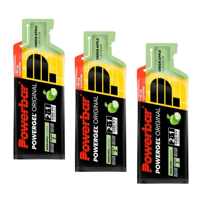 Powerbar Powergel Original Energy-Gel 3er-Set (3 x 41 g) Green Apple (mit Koffein)