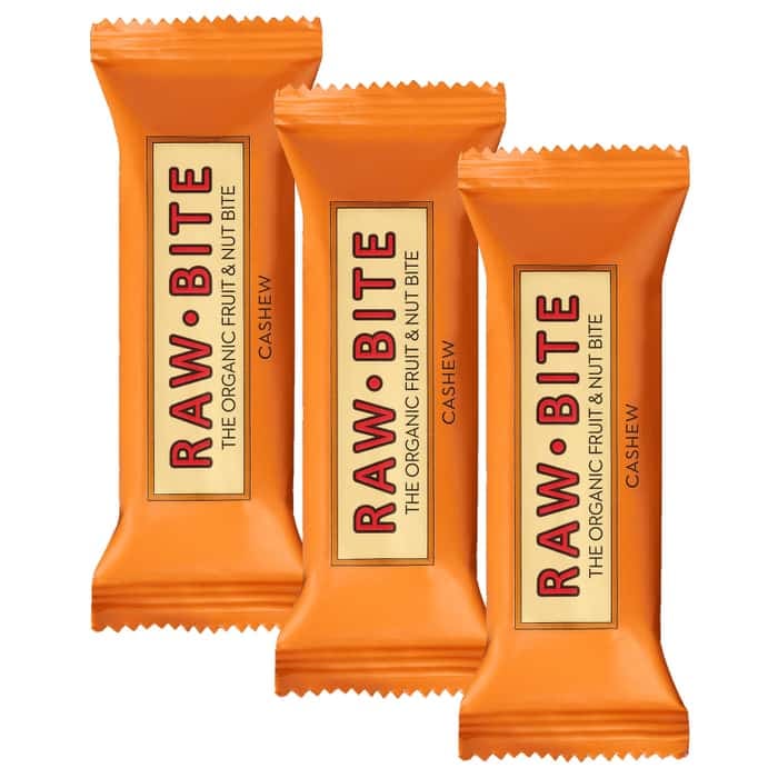 Raw Bite The Organic Fruit Nut Bite Energieriegel vegan 3er-Set (3 x 50 g) Cashew