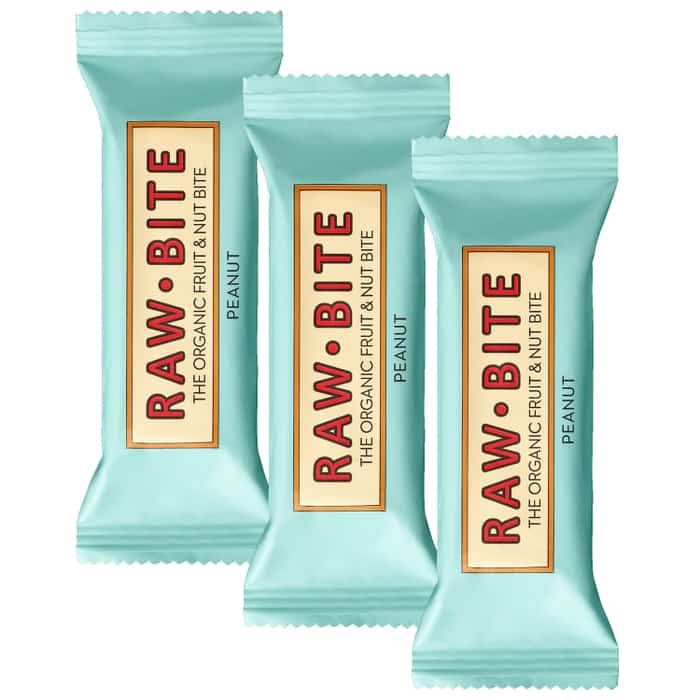 Raw Bite The Organic Fruit Nut Bite Energieriegel vegan 3er-Set (3 x 50 g) Peanut