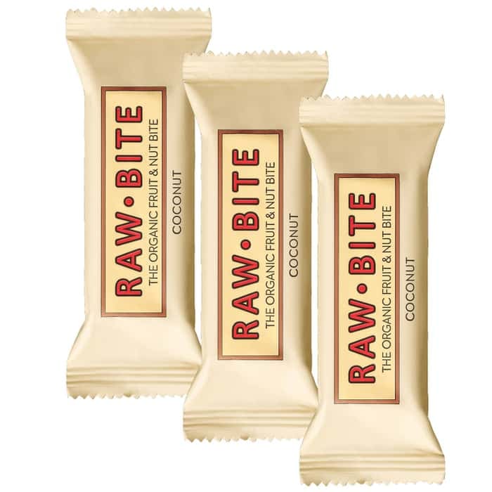 Raw Bite The Organic Fruit Nut Bite Energieriegel vegan 3er-Set (3 x 50 g) Coconut