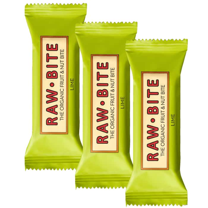Raw Bite The Organic Fruit Nut Bite Energieriegel vegan 3er-Set (3 x 50 g) Lime