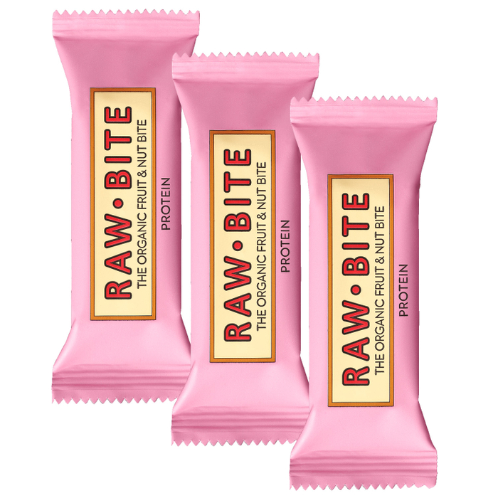 Raw Bite The Organic Fruit Nut Bite Energieriegel vegan 3er-Set (3 x 50 g) Protein