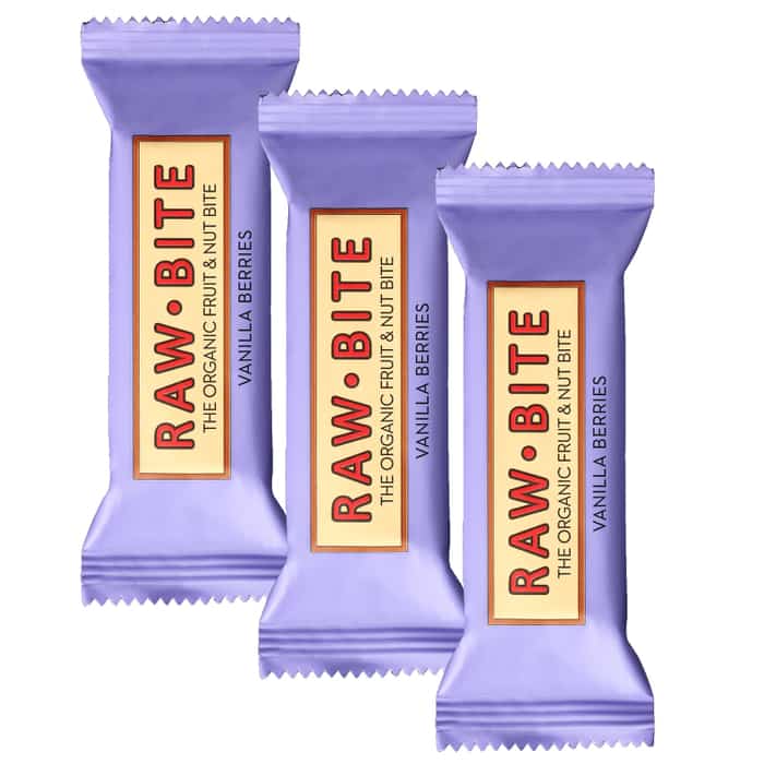 Raw Bite The Organic Fruit Nut Bite Energieriegel vegan 3er-Set (3 x 50 g) Vanilla Berries