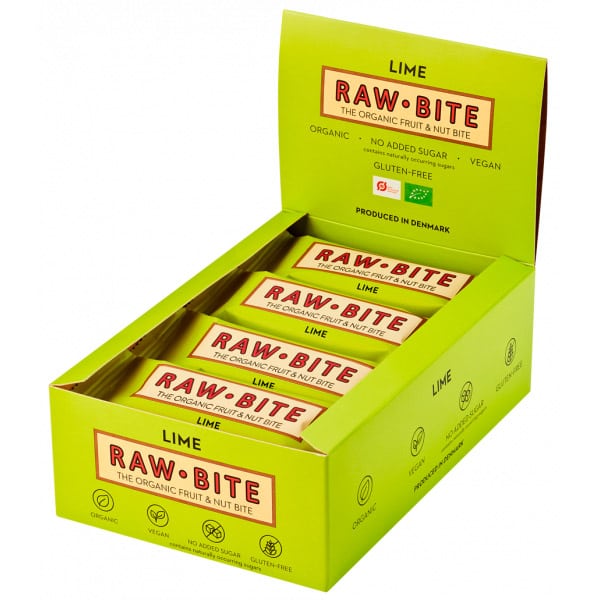 Raw Bite The Organic Fruit Nut Bite Energieriegel vegan Box (12 x 50 g) Lime