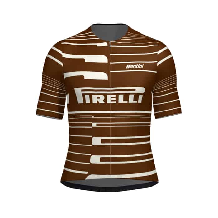 Santini Pirelli Sport Club Radtrikot kurzarm Herren cappuccino | M