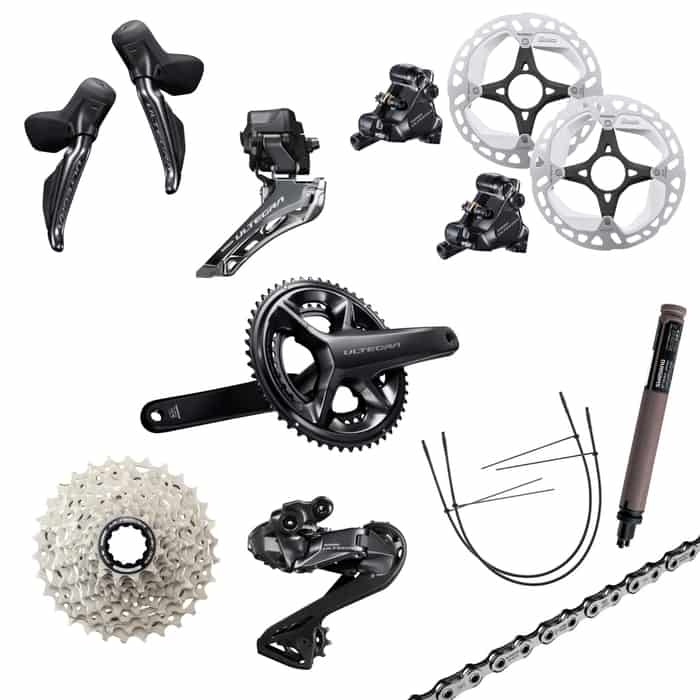 Shimano Ultegra R8150 Di2 Rennrad-Gruppe mit Bremsen
