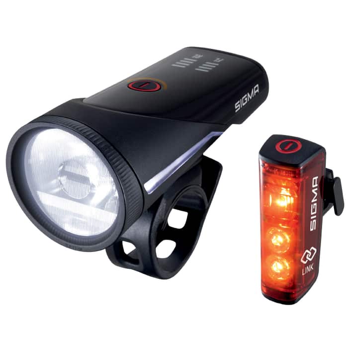 Sigma Aura 100 Link Frontlicht + Blaze Link Rücklicht Fahrradbeleuchtung Set