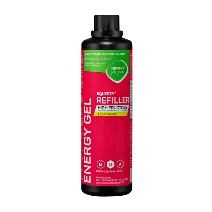 Squeezy Energy Gel High Fructose Refiller 500 ml Lemon