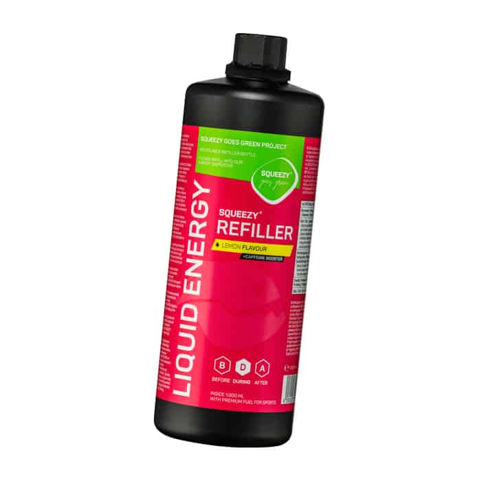 Squeezy Liquid Energy Gel vegan Refiller (1000 ml) Zitrone + Koffein