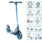 SixDegrees Aluminium Scooter 205 mm blau