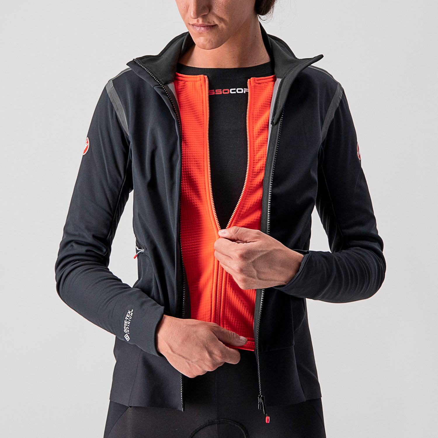 CASTELLI Damen Alpha Ros 2 W Jacke – Winterradjacke, Atmungsaktiv, Regengeschützt, Mit Taschen & Reflektoren
