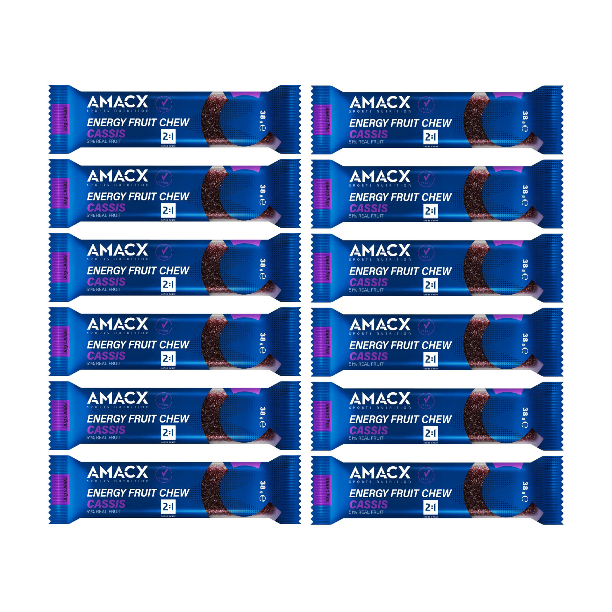 AMACX Energy Fruit Chew Energieriegel Box 12 x 32 g