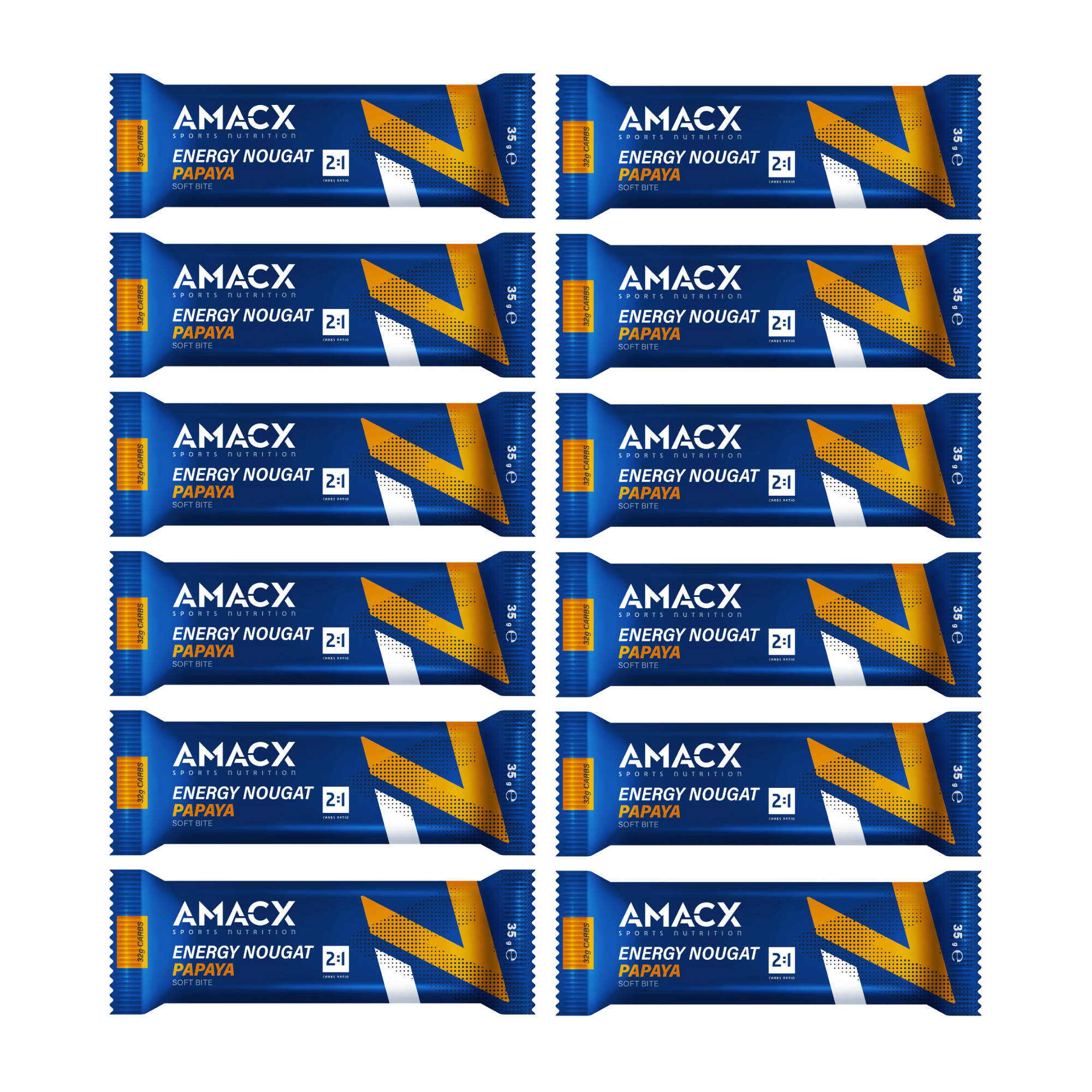AMACX Energy Nougat Energieriegel Box 12 x 37 g