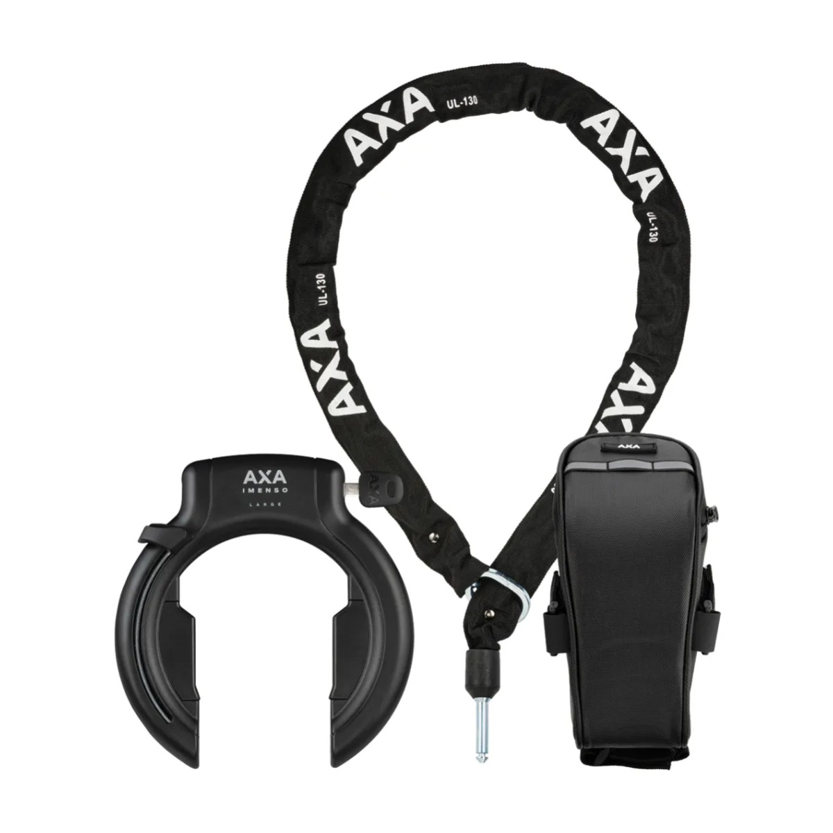 Axa Imenso Large Rahmenschloss + ULC 130 Einsteckkette & Satteltasche
