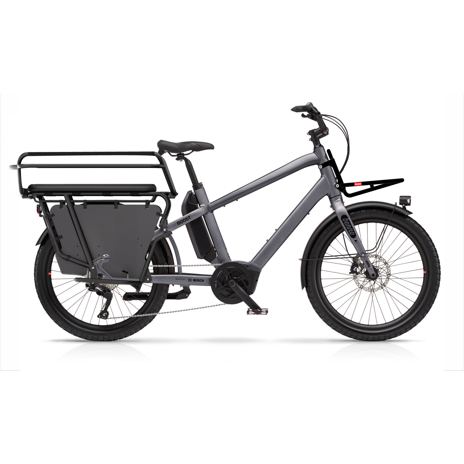 Benno Bikes Boost Performance Family Spezial E-Bike Lastenrad 24" Herren grau