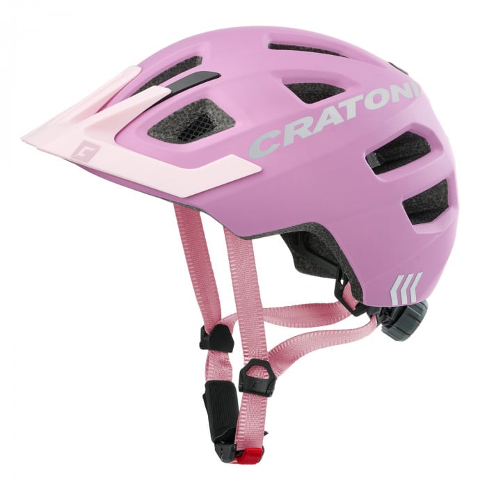 Cratoni Kinderhelm Maxster – Mit Rücklicht, Reflektierend, Inmold-Technologie, Größe Verstellbar, Lila Glänzend