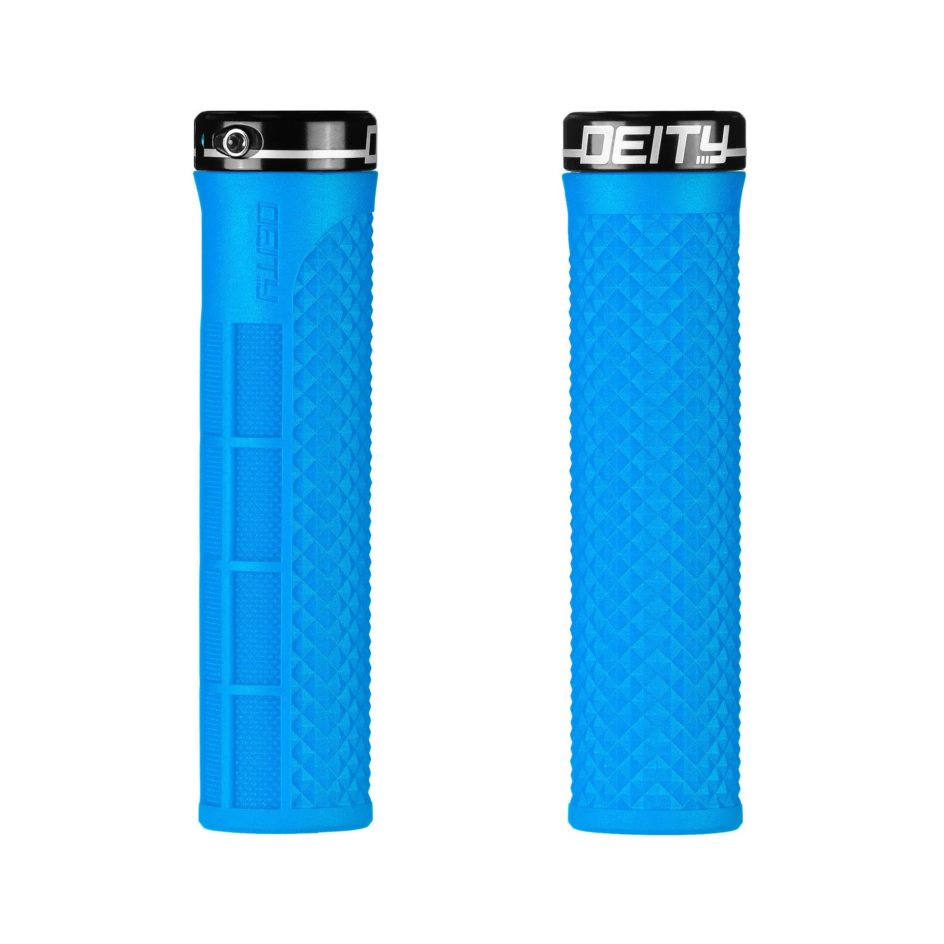 Deity Lockjaw Lock-On Fahrradgriffe blau
