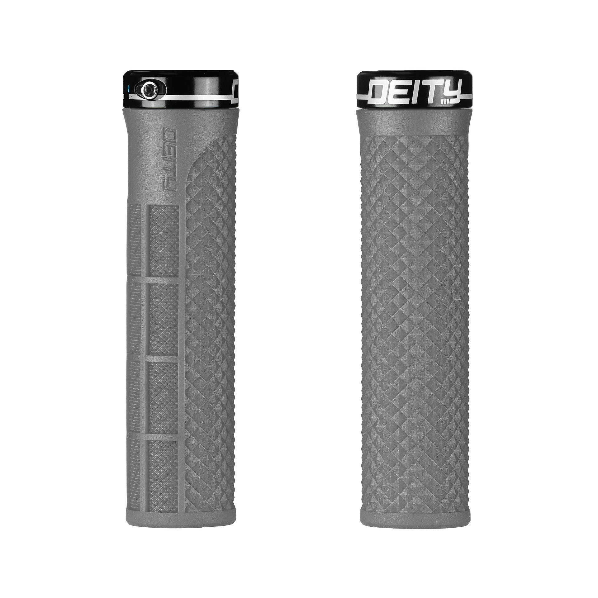 Deity Lockjaw Lock-On Fahrradgriffe grau