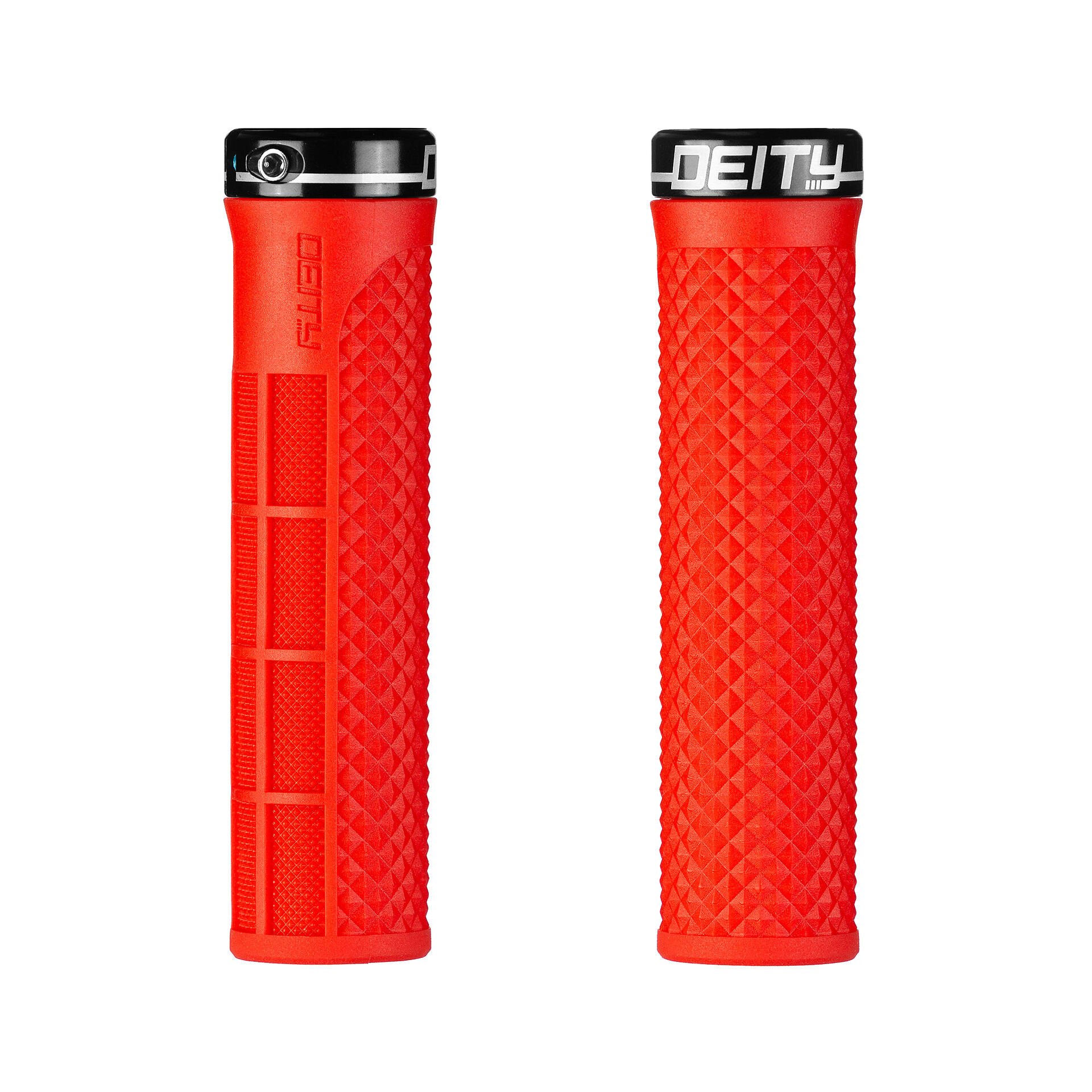 Deity Lockjaw Lock-On Fahrradgriffe rot